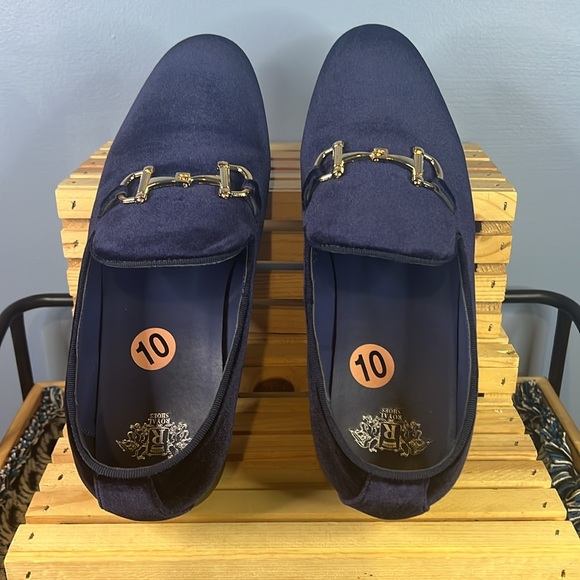 Royal Shoes Navy Blue Velvet Loafers NWT 10 - Picture 5 of 6